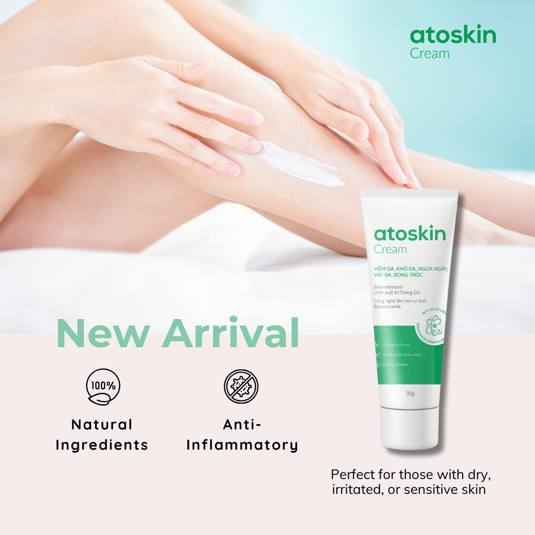 FALL SALE 50% - Atoskin Cream, Eczema Cream, Soothing Lotion for Psoriasis, Folliculitis (1.01 Oz)