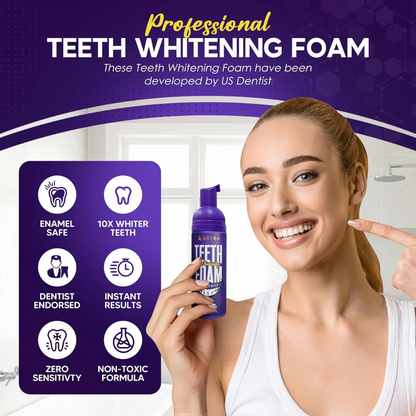 Abera Purple Teeth Whitening Foam | Instant Whitening & Colour Corrector  (5.07 Fl Oz)