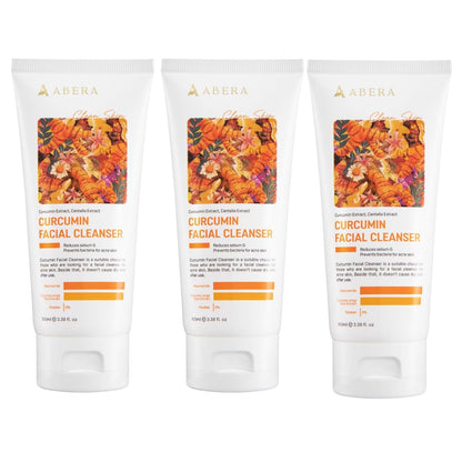 Abera Turmeric Face Wash for Acne-Prone & Sensitive Skin – 4-in-1 Curcumin Cleanser with Niacinamide, BHA & Centella – Gentle pH Balanced, Non-Comedogenic, Sulfate Free Facial Cleanser (3 BOXES)