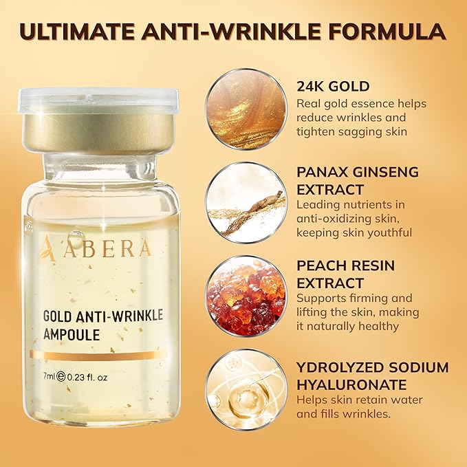 ABERA Gold Anti-Wrinkle Serum (0.23 Fl.Oz) - Pack of 3