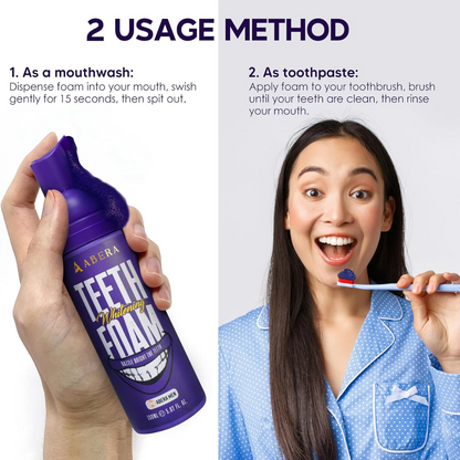 Abera Purple Teeth Whitening Foam | Instant Whitening & Colour Corrector  (5.07 Fl Oz)