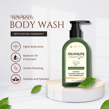 ABERA Folliculitis Shower Gel, Wild Bitter Melon Extract Body Wash