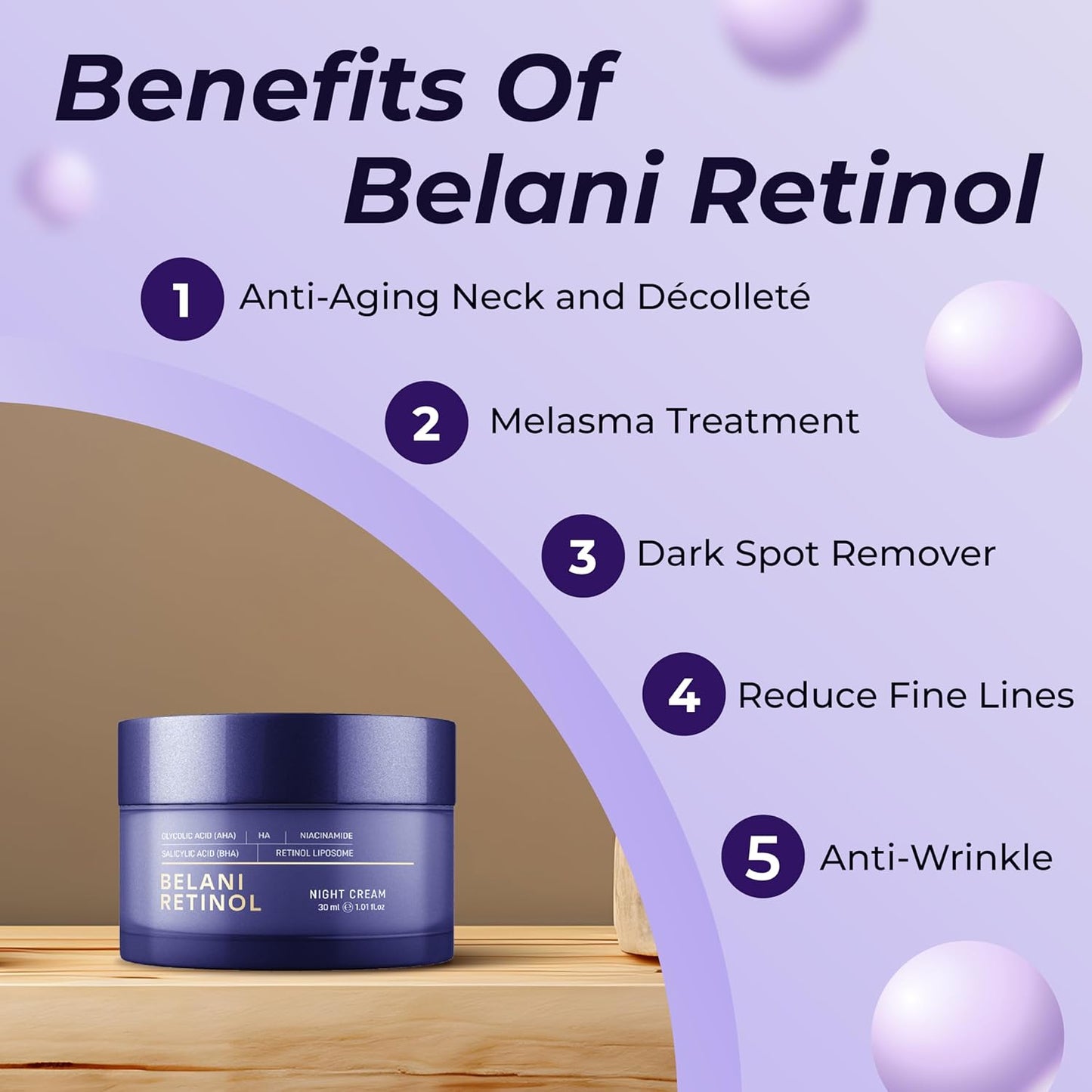 [SALE OFF 50%+ Free shipping] Abera Belani Retinol Night Cream 30ml Full Size