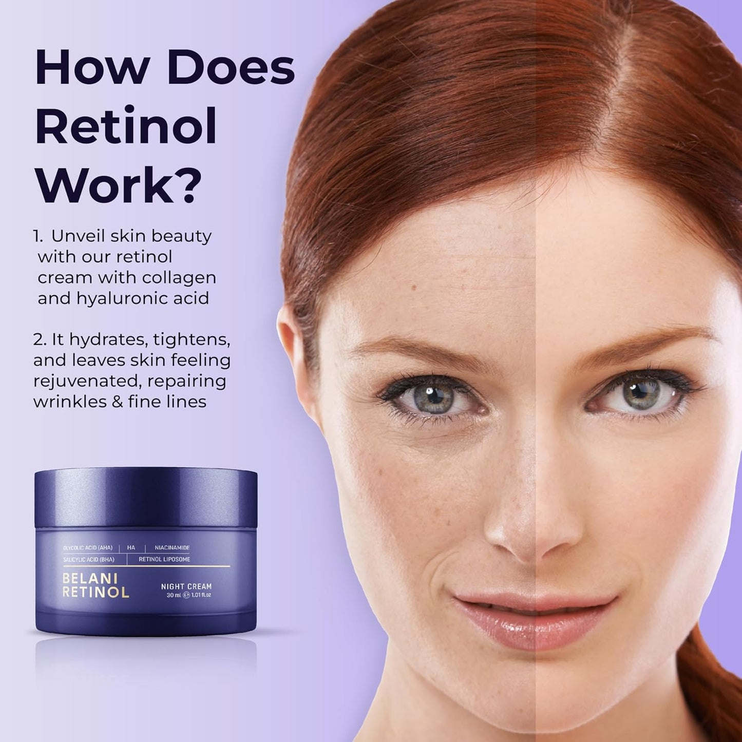 [SALE OFF 50%+ Free shipping] Abera Belani Retinol Night Cream 30ml Full Size