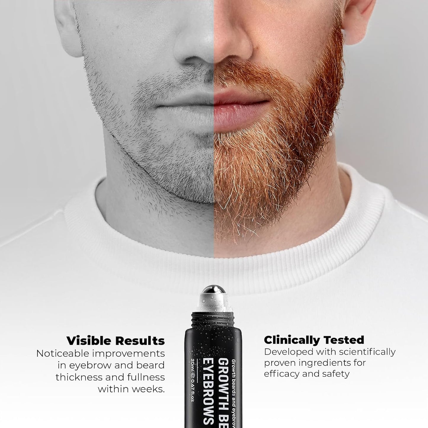 Abera Ginb Advanced Growth Beard & Eyebrows Serum For Men 0.67 fl Oz