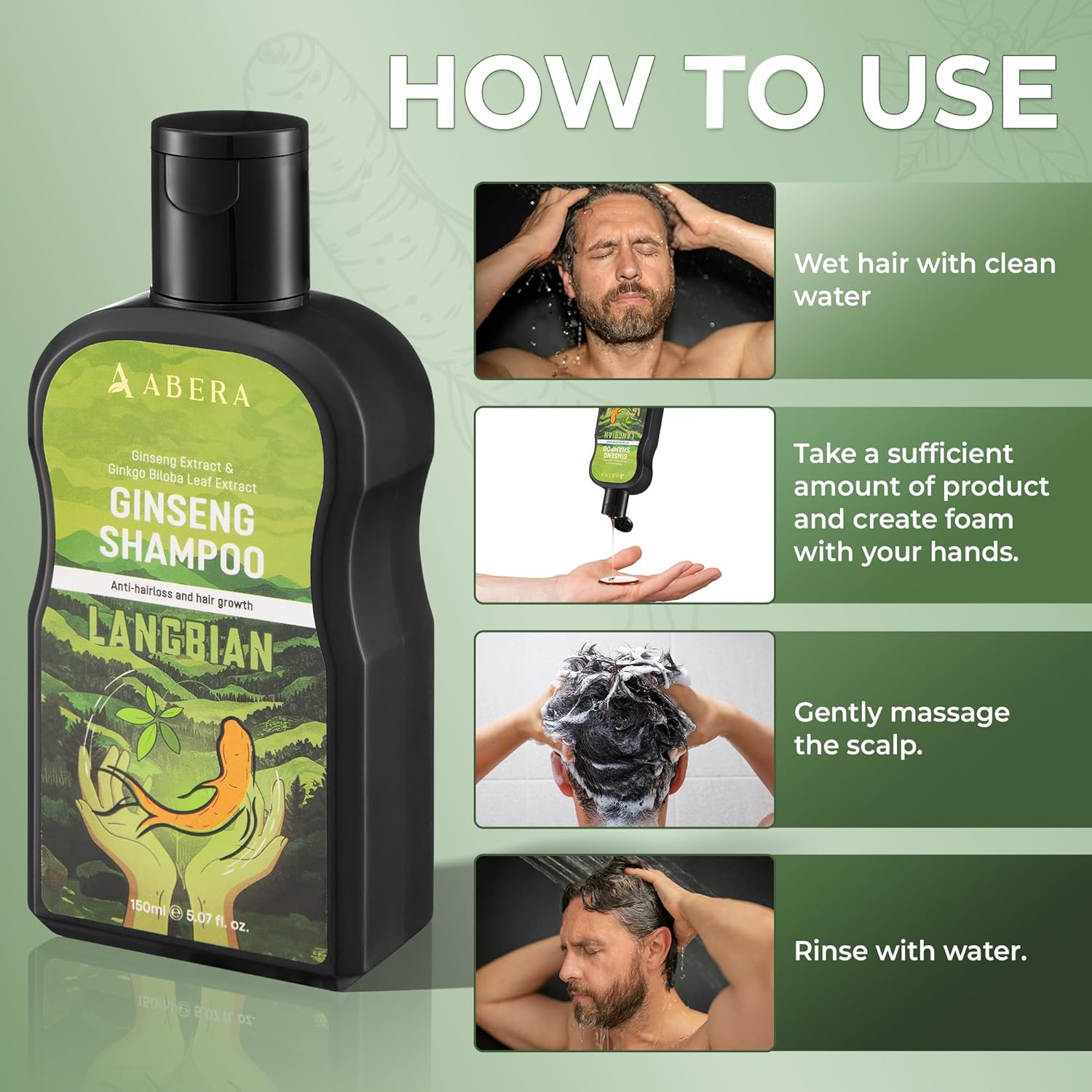 ABERA Powerful Anti-Dandruff Shampoo with Pure Langbian Ginseng