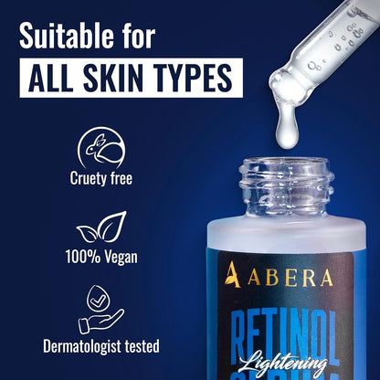 Abera Men Retinol Serum, Anti-Aging Serum For Face, Reduces Dark Spots (0.68 Fl. Oz)
