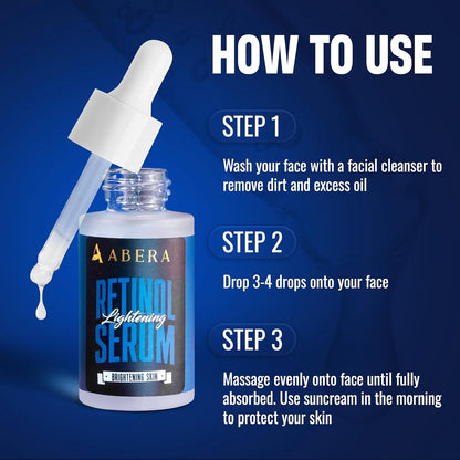 Abera Men Retinol Serum, Anti-Aging Serum For Face, Reduces Dark Spots (0.68 Fl. Oz)