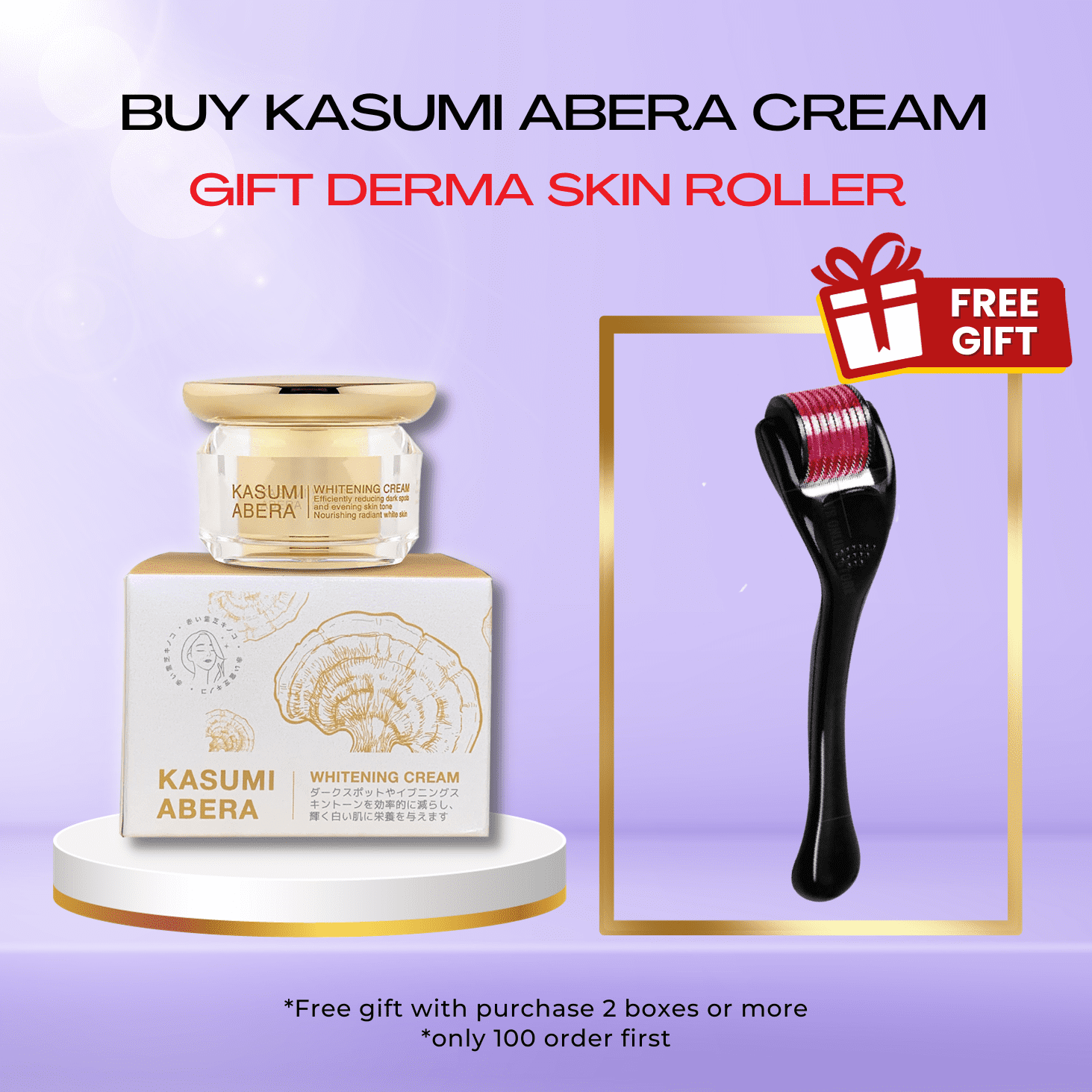 [SALE OFF 50%] Kasumi Abera Cream Official – GIFT Derma Roller