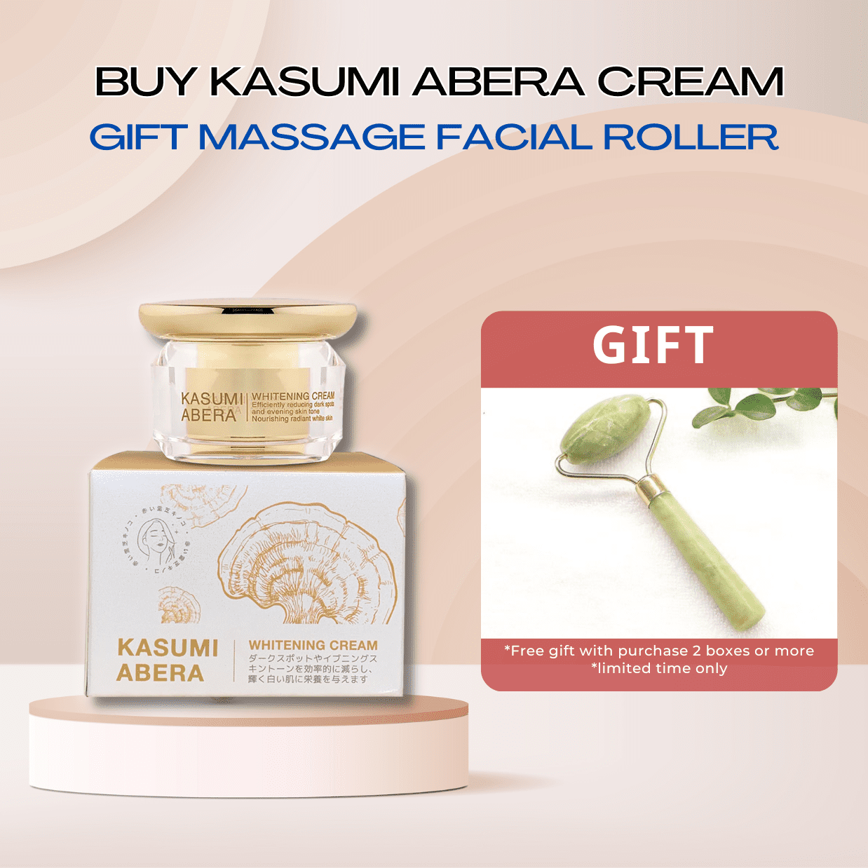 Kasumi Abera Cream Official – GIFT Massage Roller